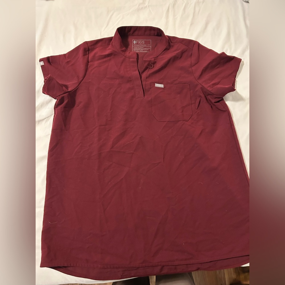 Burgundy Kitale Maternity - Scrub Top